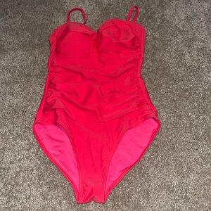 RELLECIGA Women's Bandeau One Piece Swimsuit Ruched Swim Suit - Small - NWT. L